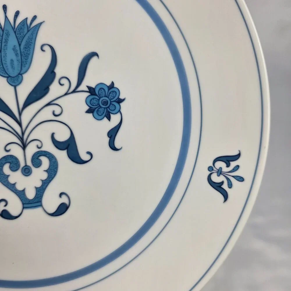 TWO Noritake Blue Haven Salad Plates Blue Flowers & Bands